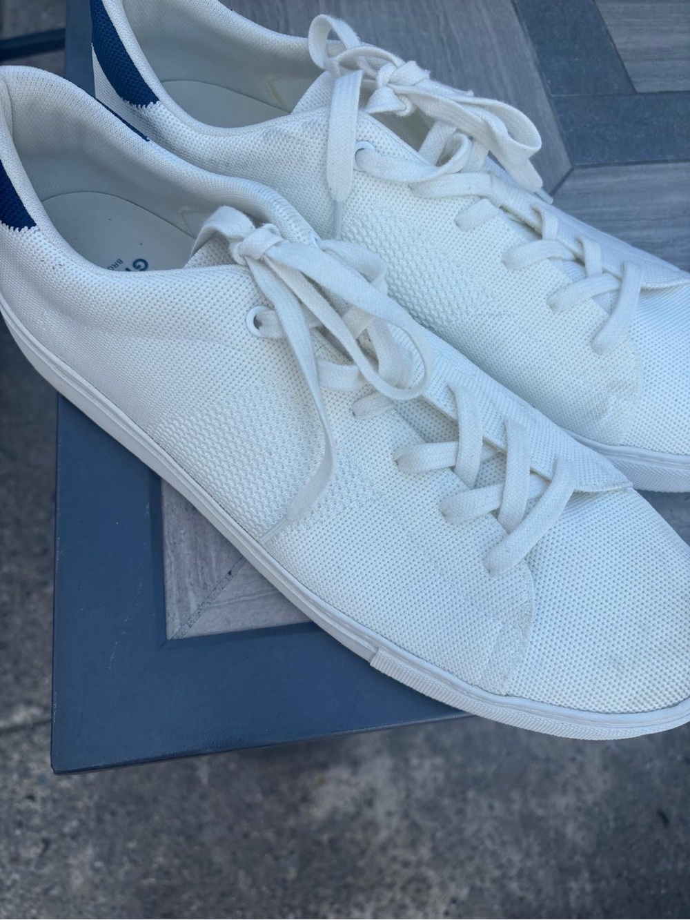 Greats Men's White Low-Top Knit Sneakers